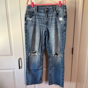 American Eagle Outfitters Light Blue Distressed Straight Leg Jeans